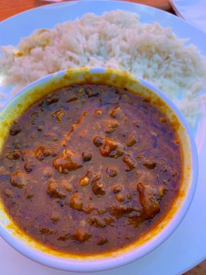 Vegan lentil curry  at The Indian Cafe in Nelson
