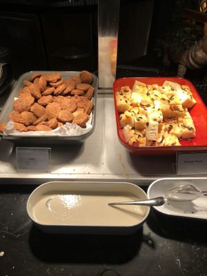 Falafels and focaccia   at AUH - Pearl Lounge - TA in Abu Dhabi