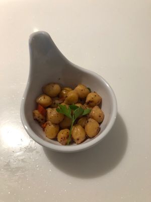 Chickpea salad at AUH - Pearl Lounge - TA in Abu Dhabi