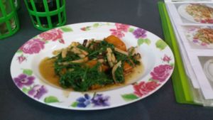 Taw Huu Pad Cha Om at Lee Jae Veg in Bangkok