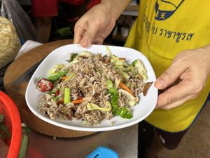 Fried rice with tofu & vegetables  at Lee Jae Veg in Bangkok