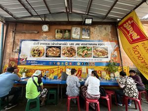 Created area to eat  at Lee Jae Veg in Bangkok