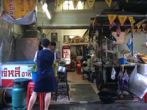 Look for the jay flags at Lee Jae Veg in Bangkok