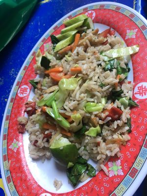 Vegetarian fried rice  at Lee Jae Veg in Bangkok