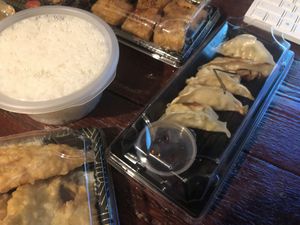 Veg gyoza  at Umami in Dorking