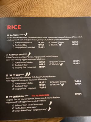 Menu  at Hoi An in Hamburg