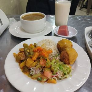 Menú del día at Tienda & Cocina Vegetariana in Medellin