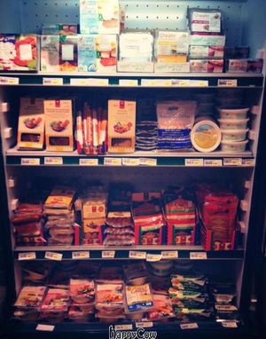 Vegan fridge at Sunkost Gunerius in Oslo