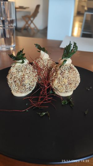 Adobo arancini balls at Luntian in Auckland
