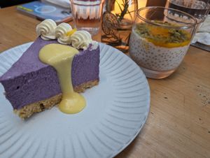 Ube cheesecake at Luntian in Auckland