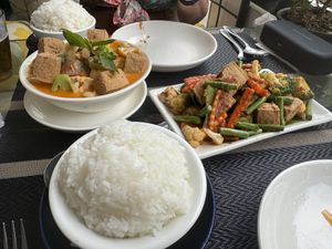 Beautifully presented food  at Happy Mango in Vang Vieng