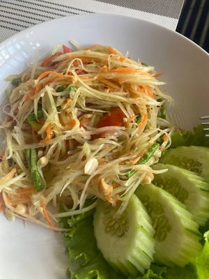 Som Tam (Green papaya) Salad at Dome Restaurant and Bar in Phuket