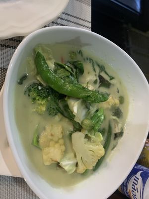 Vegan green curryy  at Dome Restaurant and Bar in Phuket