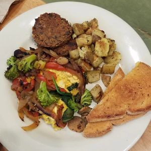 Breakfast plate at Portia's Cafe in Columbus