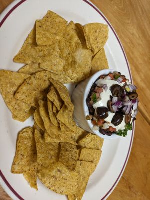 7 layer sombrero dip at Portia's Cafe in Columbus