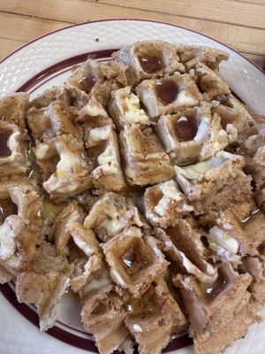 Waffles, delicious.   at Portia's Cafe in Columbus