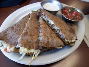 Pesto Quesadilla at Portia's Cafe in Columbus