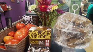 Front counter at Portia's Cafe in Columbus