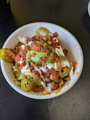 Loaded home fries at Portia's Cafe in Columbus