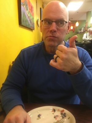 I blinked.  IT was gone!  Ghosts I tell ya.  Hahahaha  at Portia's Cafe in Columbus