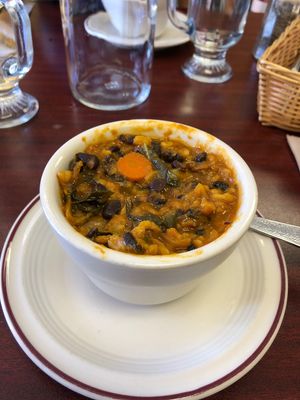 Veggy curry cup....yummy no oil!! :) at Portia's Cafe in Columbus