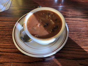 The vegetable curry soup at Portia's Cafe in Columbus