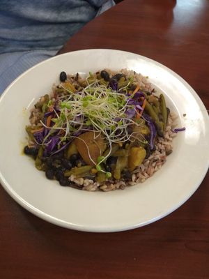 Green Bean Curry over Wild Rice Blend at Portia's Cafe in Columbus