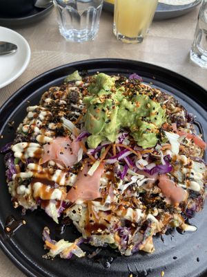 The Japanese pancake   at Soulful Home Cafe in Mount Waverley