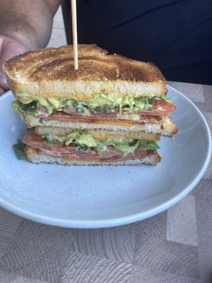 BRAT toasties - “bacon,” roquette, avocado and tomato - yum!   at Soulful Home Cafe in Mount Waverley