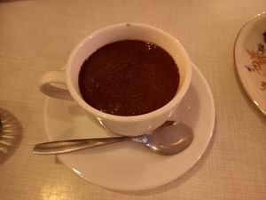 Italienischer Kakao mit Hafermilch at Nähcafe Edeltraud in Wurzburg