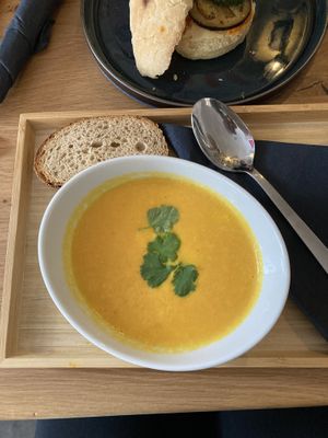 carrot soup   at Cafe Tasse in Frankfurt