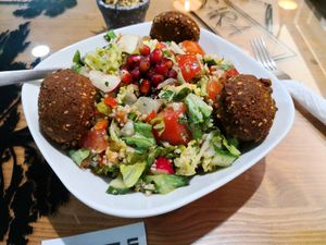 Quinoa falafel salad. at Lina's Grill in West London