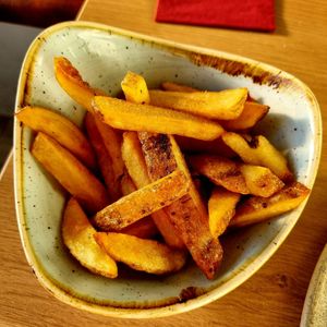 Skin-on chips at Corneli's Bistro in Staines-upon-thames