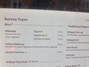 Vegan labelled at Co&Ko (Jeon's Kitchen) in London