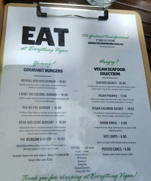 now serving vegan burgers & ";seefood"; between 11-3 at Everything Vegan in Goodwood
