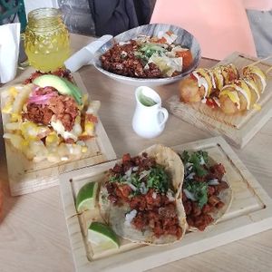 French fries, tacos, banderillas, chilaquiles at Mad Lab in Mexico City