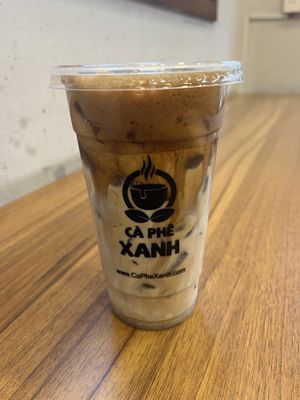 Delicious nut butter iced coff  at Bánh Mì Xanh in Ho Chi Minh City