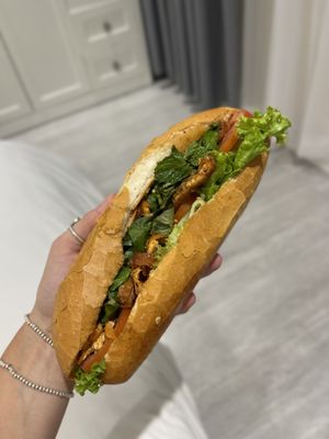 Spicy tofu Banh Mi   at Bánh Mì Xanh in Ho Chi Minh City