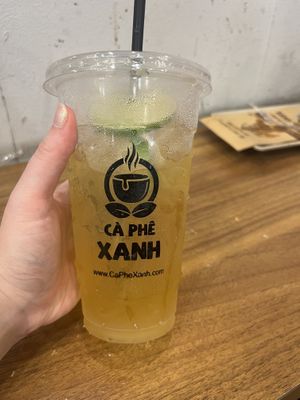 Lemon jasmine iced teaa  at Bánh Mì Xanh in Ho Chi Minh City