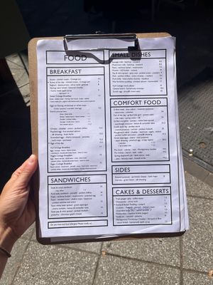 Menu   at The Cottage in Amsterdam