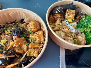 Japchae & kimchi bowl at Sunbap in Frankfurt