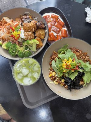 Both bowls are also GF, but not the ttekbokki. The mango matcha was 10/10  at Sunbap in Frankfurt