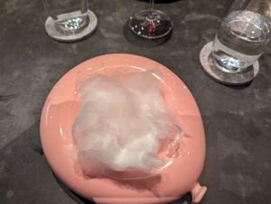 Sweet Potato smoked cotton candy at Georgia Boy  in Atlanta