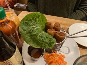 Vegan spring rolls at Cha Pa's Noodles and Grill in New York City