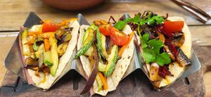 Vegan tacos at Tamarindos Tulum in Tulum