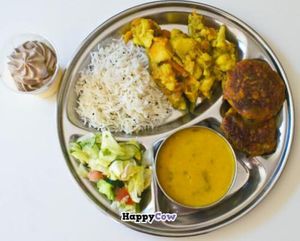 Super tasty pure vegetarian meal :) for only 5 e
a little spicy but not too much  at Vegetarian Dinner Club in Amsterdam