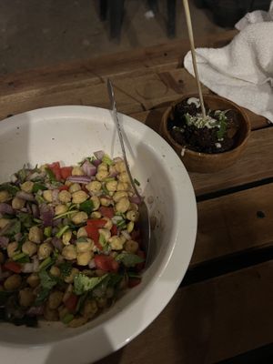 Chickpea salad with bappa bites   at Bappa in Coron