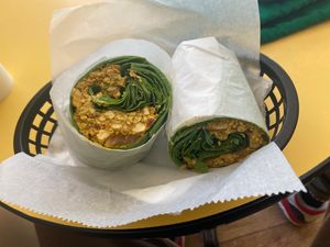 Curry Tofu Scramble wrap at The Green Bean in New Bedford