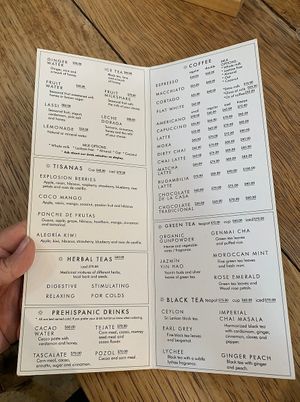 Beverage menu (as of Oct 2023) at Santo Remedio in San Miguel De Allende