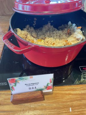 Vegan rice dish  at Iriatai in Bora Bora